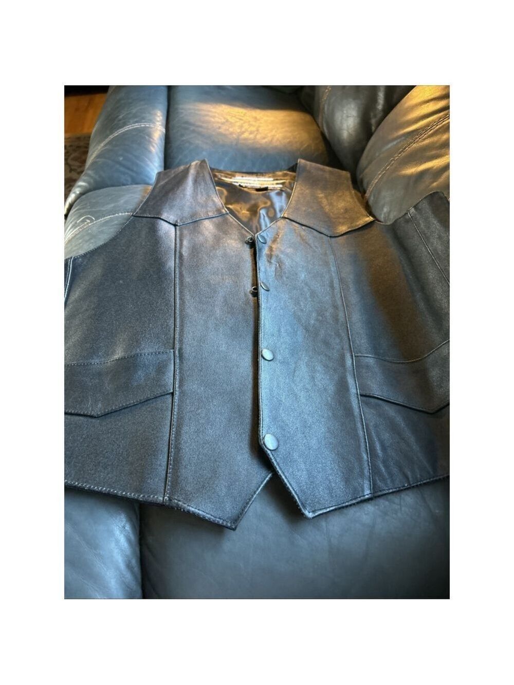 Honda Goldwing Black Leather Vest Men’s Size 44